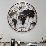 60cm Fashion Creative World Map Decorative Clock Iron 3D Map Clock Digital Creative Clock.