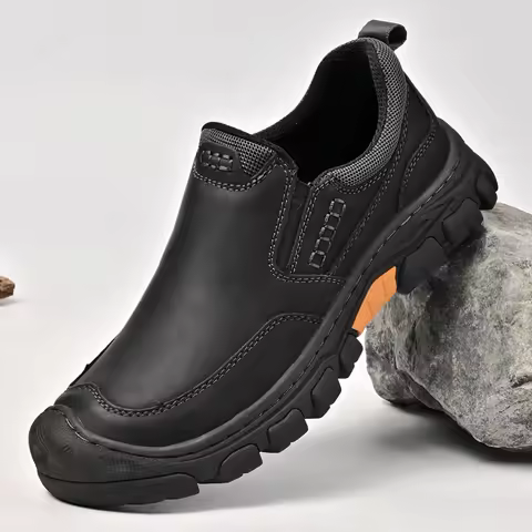 Autumn Spring Men Outdoor Leather Hiking Shoes Trekking Sneakers Camping Hike Tracking Treking Mount