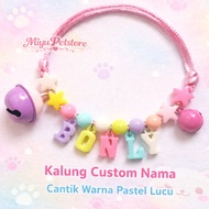 Large Bell Cat Name Necklace Kitten Name Necklace 2 Bells Custom Dog Name Cat Necklace Cat Bell Coll