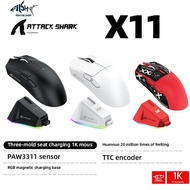 Attack Shark X11 Gaming Mouse Paw3311 22000DPl Wireless mouse gaming Buletooth Rgb chargingDock mice