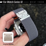 Nylon Stretchy Woven Strap for iWatch Series 10 Ultra2 49mm 46mm 42mm Watchband Breathable Waterproo