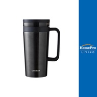 HomePro แก้วน้ำสุญญากาศ+ฝา  COFFEE FILTER MUG 580 มล. สีดำ แบรนด์ LOCKNLOCK