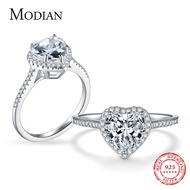 แหวนหมั้น925เงินสเตอร์ลิงระดับแหวนแต่งงานซีแซดระดับ AAAAA แหวนเครื่องประดับรูปหัวใจแบบ Modian สำหรับ