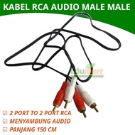 RCA Cable 2 Port to 2 Port Male Male Audio Speaker Gold Color 1.5 meters 100cm 100 cm 1.5m Male to M
