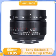 7artisans 50mm F0.95 APS-C Manual Focus Lens Large Aperture Portrait for Nikon Z M4/3 Fuji XF Canon EF-M EOS M R Sony E