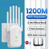 無線WiFi訊號放大器，1200Mbps訊號擴展器，2.4G/5GHz雙頻Wi-Fi放大器，遠距離訊號增強器，適用於家庭和辦公室