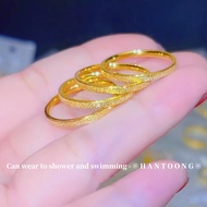 Cincin Perempuan 24K Gold Stainless Steel Ring for Woman Cincin Titanium Anti Karat Cincin Emas 916