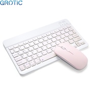 GROTIC Keyboard Mouse Set 10 inch Wireless Bluetooth untuk iPad Smartphone PC Laptop