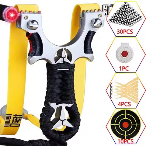 Laser Slingshot High-quality Alloy Slingshot, Flat Rubber Strap Hunting and Shooting Outdoor Slingsh