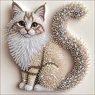 手工 玩具 Handmade Toys儿童DIY珍珠贴画猫咪手工材料包自粘免胶益智玩具7.4