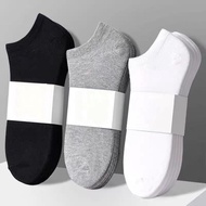1 Pair Men Women Unisex Cotton Ankle Socks Casual Stripe Comfortable Black White Grey Adult Socks St