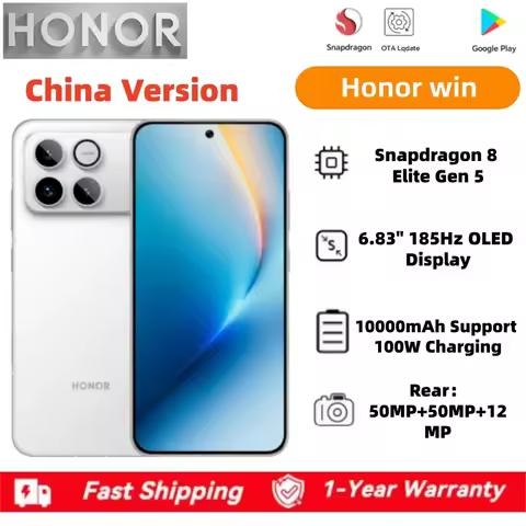 Honor Win China Version 50MP OIS Snapdragon 8 Elite Gen5 6.83 OLED IP68 IP69 10000mAh 100W Superchar