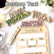 Personalized Name First Day And Last Day Of School Sign, Customized Wooden Back To School Milestone 