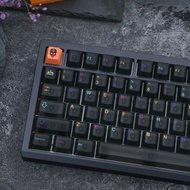 GMK Mictlan Foggy Black Transparent keycaps RGB Rainbow font PC Backlit keycaps for Mechanical Keybo