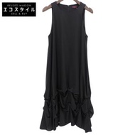 二手 Mikomori 多層喇叭形無袖連身裙，黑色，M 碼 (C0076)。成色極佳。