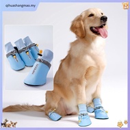 4PCS Breathable Large Dog Shoes Waterproof Big Dog Pet Shoes English Printing Outdoor Dog Shoe For M