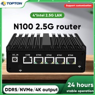 4x i226-V 2.5G LAN 12th Gen Intel N100 Firewall Router N5105 N6000 J5040 NVMe Fanless Mini PC Barebo