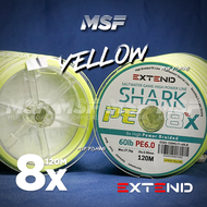 [MSF] Extend Shark PE 4x and 8x Casting Braided | 15lbs - 60lb | Braided Tali Benang 4 8 sulam | Rea