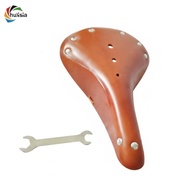 chulisia Retro Bovine Leather Bike Saddle Breathable Seat Cover Universal Saddle Accessory for Cycli