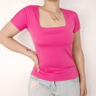 Mumu #SYLVIA FULL LENGTH Double Lining SQUARENECK BASIC TOP Womenswear Streetwear Lady Tshirt Comfor