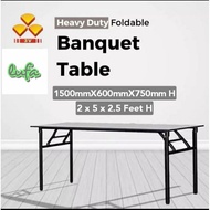 2x5 ft 3V  Foldable Wood Top Banquet Table/ Folding Banquet Table / Meja Banquet