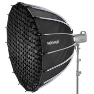 NEEWER 47.2 Inches/120 cm Parabolic Softbox Quick Setup Quick Folding, with Diffusers/Honeycomb Grid