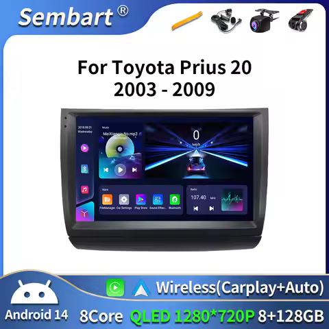 Android 16 For Toyota Prius 20 2003-2009 Carplay Auto Radio Multimedia Stereo head unit Player Navig