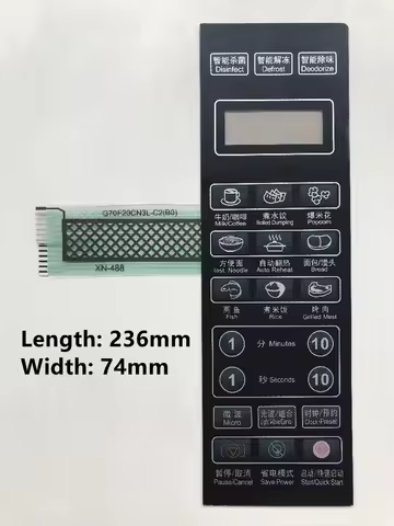 Microwave oven accessory panel for Galanz G70F20CN3L-C2(BO) membrane switch touch control button rep