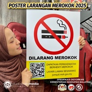 Sign Sticker Tanda Amaran Larangan Merokok Terkini 2025 Spesifikasi KKM #rokok