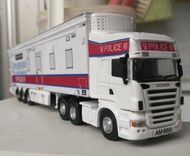 die-cast model with handmade stickers HK Police Mobile Command Unit Plastic Trailer