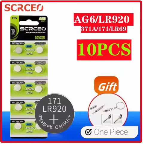 2-10PCS 1.55V AG6 371 SR920SW LR920 SR927 171 370 L921 LR69 SR920 Button Batteries For Watch Toys Re
