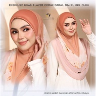 💖TUDUNG DARA PRINTED - SAIZ L 💖 TUDUNG 3 LAYER HEAVY CHIFFON - BRAND EZZUFIRDA