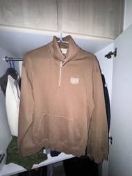 Marithe Francois Girbaud 啡色半拉鏈衛衣 Size XL