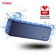 vivan vs20 speaker bluetooth 5.0 waterproof ipx7 20w microsd aux tws