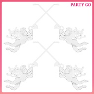 4 Pcs Christmas Angels Ornaments Clear Acrylic Angels Figurines Christmas Tree Hanging Pendants For 