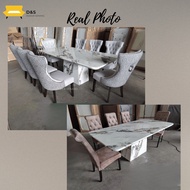 LAURA Marble Dining Set 8 seater / Set Meja Makan Marble Putih 8 Kerusi
