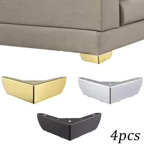 4PCS Metal Furniture Support Legs Three-pronged Feet 3.5cm Height DIY Furniture Hardware for Sofa/Ca