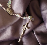 古董經典Y字透光串珠十字架耶穌基督信仰項鍊N221