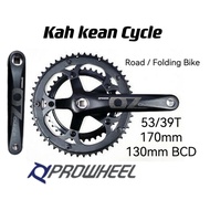 Prowheel Road Double Ounce Crankset 53/39t Black 170mm