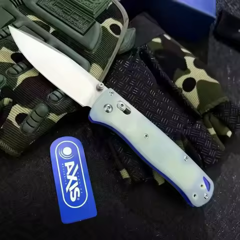 BM 535 Bugout AXIS Folding Knife Satin Plain Blade Jade G10 Handles EDC Folding Pocket Knife Outdoor