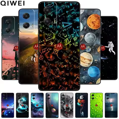 For Motorola Moto G85 Case G 85 Black Bumper Animals Painted Wolf Silicone Covers for Moto G85 5G 20