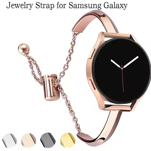 20 22mm Jewelry Strap for Samsung Galaxy Watch 5 pro 45mm 4 40 44mm Metal Chain Woman Correa for Hua