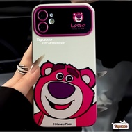 Infinix Smart 8 7 5 2020 Hot 40i 30 30i 30Play 20 20i 20Play Spark Go 2024 Note 12 G96 Hot 8 10 Lite Hot 12 11 10 Play Strawberry Pink Bear Large Window Lens Phone Case Soft Cover