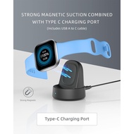 Charger Dock for Fitbit Sense/Sense 2/Versa 3/Versa 4, Magnetic Watch Charger Stand with USB-C Cable