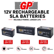 GP 12V Rechargeable Sealed Lead Acid Battery 1.2Ah / 2.3Ah / 3.2Ah SLA Battery | UPS | CCTV | Alarm 