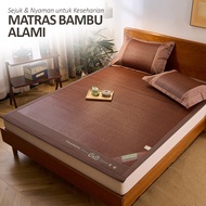 COD - Tikar Lipat Bambu Alami Premium Halus & Adem (FREE TAS) / Karpet Rotan Alas Tidur Lantai Tidak