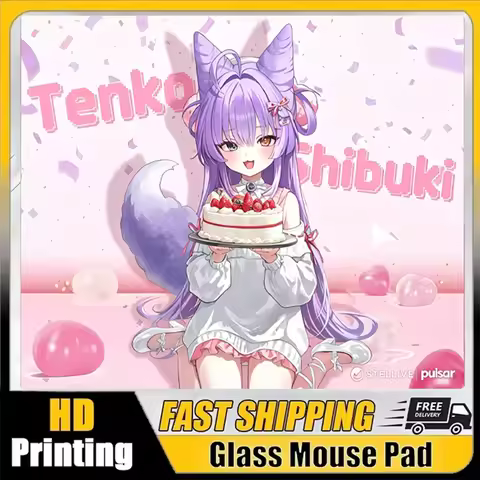 Japanese Anime E-sports Tenko Shibuki Glass Mousepad Micro-etched Mouse Pad FPS Duplicate P-Pulsar Y