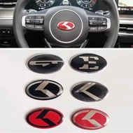 3D Aluminium Car Steering Wheel Center Emblem Badge Sticker Decal For KIA K2 K3 K5 KX5 GT Forte Rio 