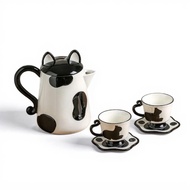 Porcelain Tea Set Ceramic Teapot and Cups Housewarming Wedding Gift Afternoon Tea Gathering