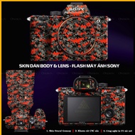 Sony A7/A72/A7R3/A7R4/A7R5/A1/A9 Camo Red Body Skin Sticker | Sharp Uv Printing Detailed Standard CN